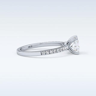 1.04 CT Pave Engagement Ring Featuring Princess Moissanite
