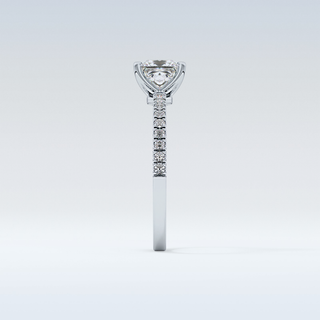 1.04 CT Pave Engagement Ring Featuring Princess Moissanite