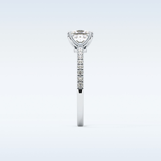 1.04 CT Pave Engagement Ring Featuring Princess Moissanite