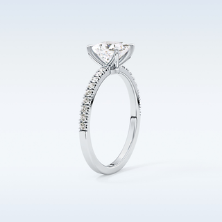 1.04 CT Pave Engagement Ring Featuring Princess Moissanite