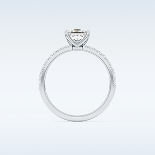 1.04 CT Pave Engagement Ring Featuring Princess Moissanite