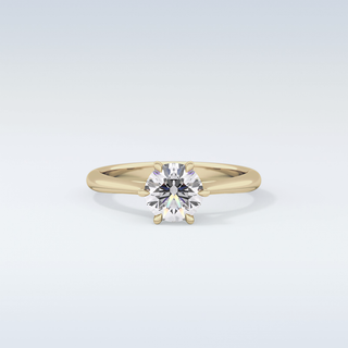 Stunning 1.03 CT Cathedral Solitaire Engagement Ring Featuring Round Moissanite
