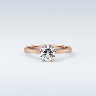 Stunning 1.03 CT Cathedral Solitaire Engagement Ring Featuring Round Moissanite