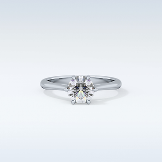 Stunning 1.03 CT Cathedral Solitaire Engagement Ring Featuring Round Moissanite