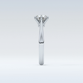 Stunning 1.03 CT Cathedral Solitaire Engagement Ring Featuring Round Moissanite
