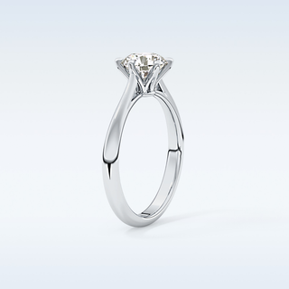 Stunning 1.03 CT Cathedral Solitaire Engagement Ring Featuring Round Moissanite