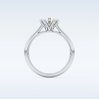 Stunning 1.03 CT Cathedral Solitaire Engagement Ring Featuring Round Moissanite