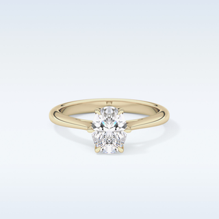 Stunning 1.0 CT Cathedral Solitaire Engagement Ring Featuring Oval Moissanite