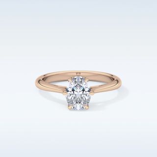 Stunning 1.0 CT Cathedral Solitaire Engagement Ring Featuring Oval Moissanite