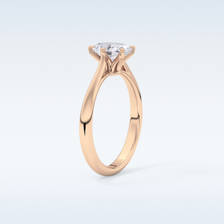 Stunning 1.0 CT Cathedral Solitaire Engagement Ring Featuring Oval Moissanite