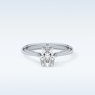 Stunning 1.0 CT Cathedral Solitaire Engagement Ring Featuring Oval Moissanite