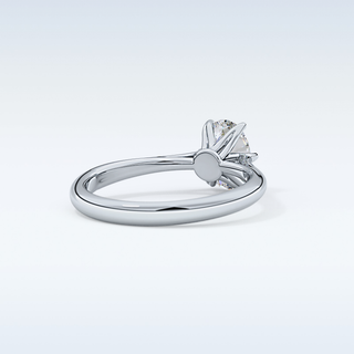 Stunning 1.0 CT Cathedral Solitaire Engagement Ring Featuring Oval Moissanite