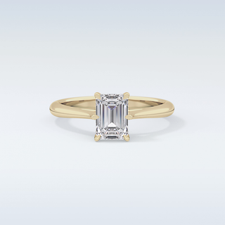 Stunning 1.02 CT Cathedral Solitaire Engagement Ring Featuring Emerald Moissanite