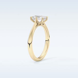 Stunning 1.02 CT Cathedral Solitaire Engagement Ring Featuring Emerald Moissanite
