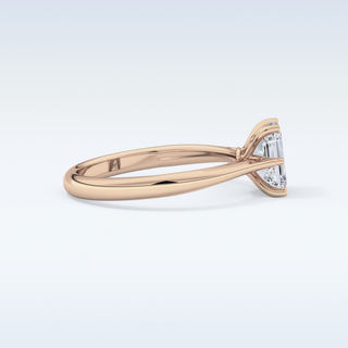 Stunning 1.02 CT Cathedral Solitaire Engagement Ring Featuring Emerald Moissanite
