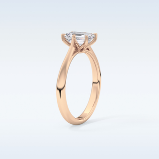 Stunning 1.02 CT Cathedral Solitaire Engagement Ring Featuring Emerald Moissanite
