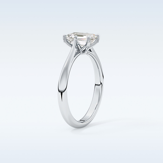 Stunning 1.02 CT Cathedral Solitaire Engagement Ring Featuring Emerald Moissanite