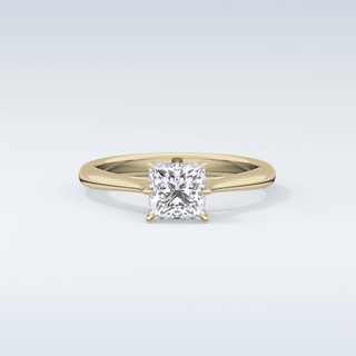 Stunning 1.04 CT Cathedral Solitaire Engagement Ring Featuring Princess Moissanite