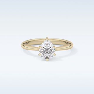 Stunning 0.93 CT Cathedral Solitaire Engagement Ring Featuring Pear Moissanite