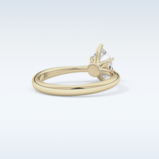 Stunning 0.93 CT Cathedral Solitaire Engagement Ring Featuring Pear Moissanite