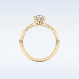 Stunning 0.93 CT Cathedral Solitaire Engagement Ring Featuring Pear Moissanite
