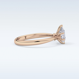 Stunning 0.93 CT Cathedral Solitaire Engagement Ring Featuring Pear Moissanite
