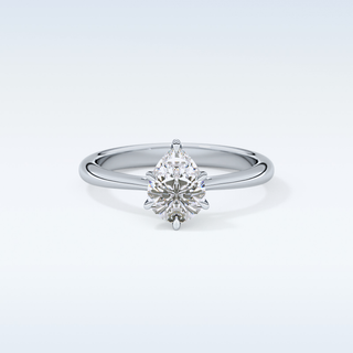 Stunning 0.93 CT Cathedral Solitaire Engagement Ring Featuring Pear Moissanite
