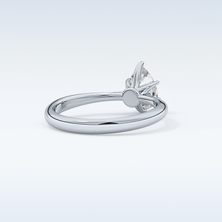 Stunning 0.93 CT Cathedral Solitaire Engagement Ring Featuring Pear Moissanite