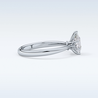 Stunning 0.93 CT Cathedral Solitaire Engagement Ring Featuring Pear Moissanite