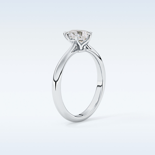 Stunning 0.93 CT Cathedral Solitaire Engagement Ring Featuring Pear Moissanite