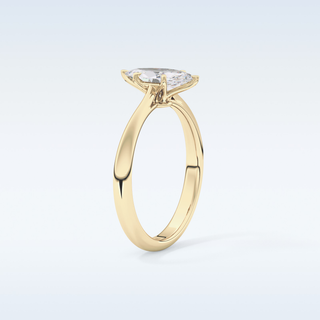 Stunning 0.82 CT Cathedral Solitaire Engagement Ring Featuring Marquise Moissanite