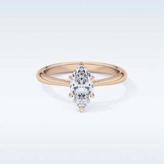 Stunning 0.82 CT Cathedral Solitaire Engagement Ring Featuring Marquise Moissanite