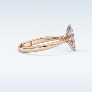 Stunning 0.82 CT Cathedral Solitaire Engagement Ring Featuring Marquise Moissanite