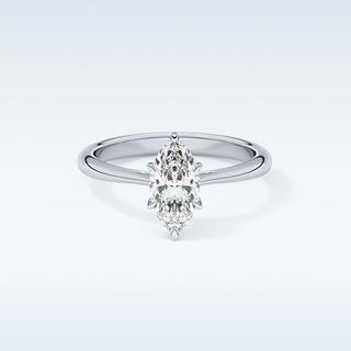 Stunning 0.82 CT Cathedral Solitaire Engagement Ring Featuring Marquise Moissanite