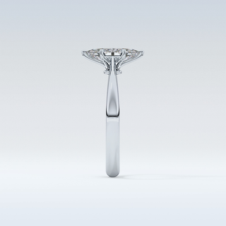 Stunning 0.82 CT Cathedral Solitaire Engagement Ring Featuring Marquise Moissanite