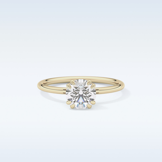 1.03 CT Solitaire & Double Prongs Engagement Ring Featuring Round Moissanite