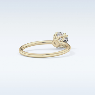 1.03 CT Solitaire & Double Prongs Engagement Ring Featuring Round Moissanite