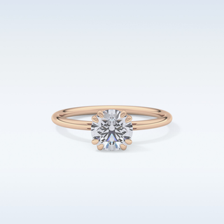 1.03 CT Solitaire & Double Prongs Engagement Ring Featuring Round Moissanite
