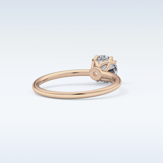 1.03 CT Solitaire & Double Prongs Engagement Ring Featuring Round Moissanite