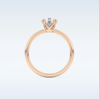 1.03 CT Solitaire & Double Prongs Engagement Ring Featuring Round Moissanite