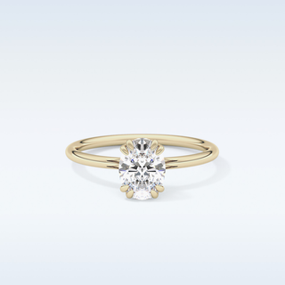 0.93 CT Solitaire & Double Prongs Engagement Ring Featuring Oval Moissanite