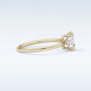0.93 CT Solitaire & Double Prongs Engagement Ring Featuring Oval Moissanite