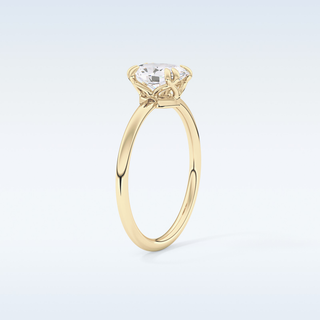 0.93 CT Solitaire & Double Prongs Engagement Ring Featuring Oval Moissanite
