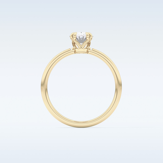 0.93 CT Solitaire & Double Prongs Engagement Ring Featuring Oval Moissanite