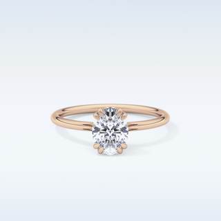 0.93 CT Solitaire & Double Prongs Engagement Ring Featuring Oval Moissanite