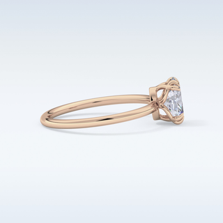 0.93 CT Solitaire & Double Prongs Engagement Ring Featuring Oval Moissanite
