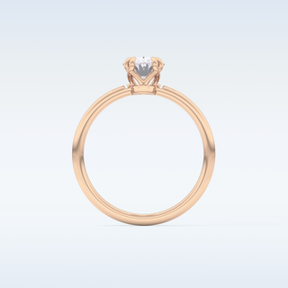 0.93 CT Solitaire & Double Prongs Engagement Ring Featuring Oval Moissanite