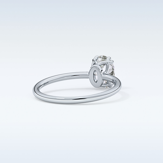 0.93 CT Solitaire & Double Prongs Engagement Ring Featuring Oval Moissanite