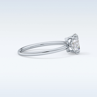 0.93 CT Solitaire & Double Prongs Engagement Ring Featuring Oval Moissanite