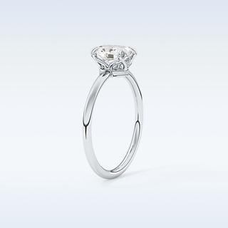 0.93 CT Solitaire & Double Prongs Engagement Ring Featuring Oval Moissanite